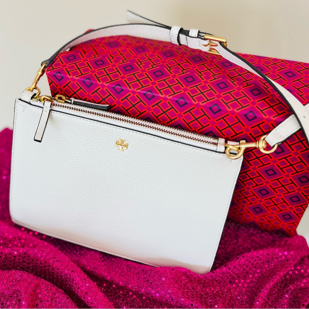 Tory Burch Off White Leather Crossbody Bag